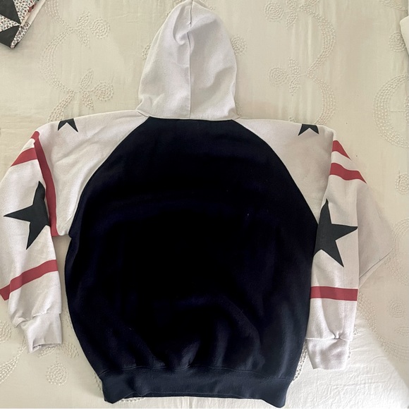 Vintage Washington DC USA American Flag Spell Out Sweatshirt Hoodie Embroidered - Picture 5 of 8